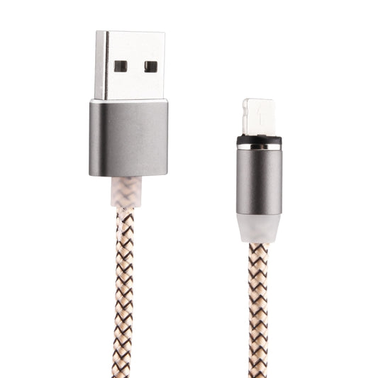 360 Degree Rotation 8 Pin to USB 2.0 Weave Style Magnetic Charging Cable with LED Indicator, Cable Length: 1m(Gold) by buy2fix