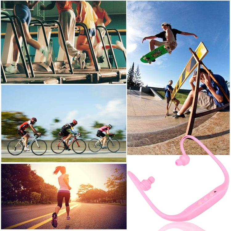 506 Life Waterproof Sweatproof Stereo Wireless Sports Earbud Earphone In-ear Headphone Headset with Micro SD Card Slot, For Smart Phones & iPad & Laptop & Notebook & MP3 or Other Audio Devices, Maximum SD Card Storage: 8GB(Pink) by buy2fix