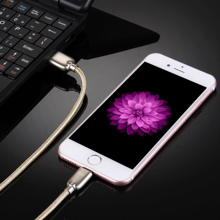 1m Woven 108 Copper Cores 8 Pin to USB Data Sync Charging Cable for iPhone, iPad(Gold) by buy2fix