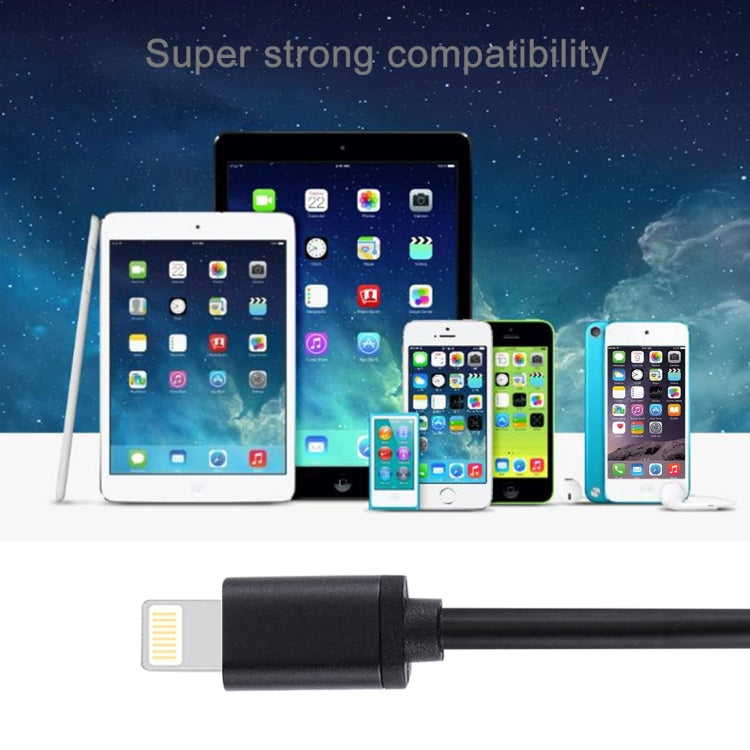 1m 3A 8 Pin to USB Data Sync Charging Cable for iPhone, iPad, Diameter: 4 cm(Black) by buy2fix