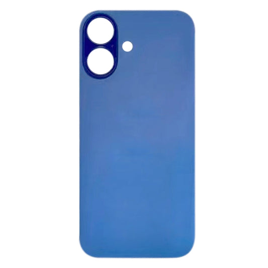 For iPhone 16 Plus Easy Replacement Big Camera Hole Glass Back Battery Cover(Blue) by buy2fix