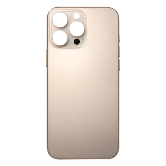 For iPhone 16 Pro Max Easy Replacement Big Camera Hole Glass Back Battery Cover(Gold) by buy2fix