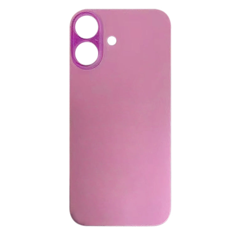 For iPhone 16 Easy Replacement Big Camera Hole Glass Back Battery Cover(Pink) by buy2fix
