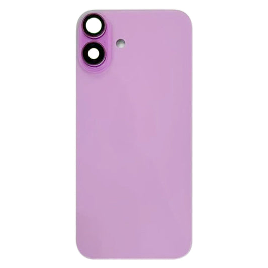 For iPhone 16 Battery Back Cover with Camera Lens Cover(Pink) by buy2fix