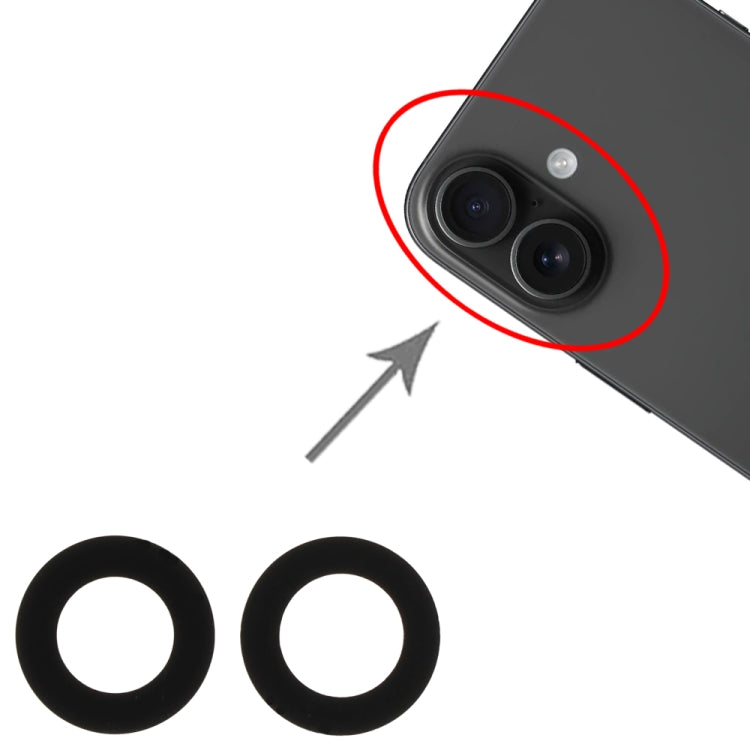 For iPhone 16 / 16 Plus 2 in 1 Back Camera Lens by buy2fix