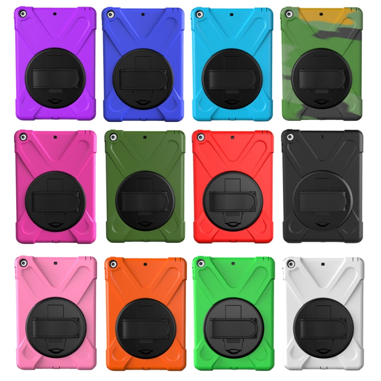 For iPad 9.7 (2018) & iPad 9.7 (2017) 360 Degree Rotation PC + Silicone Protective Case with Holder & Hand-strap(Black) - iPad 9.7 (2018) & (2017) Cases by buy2fix | Online Shopping UK | buy2fix