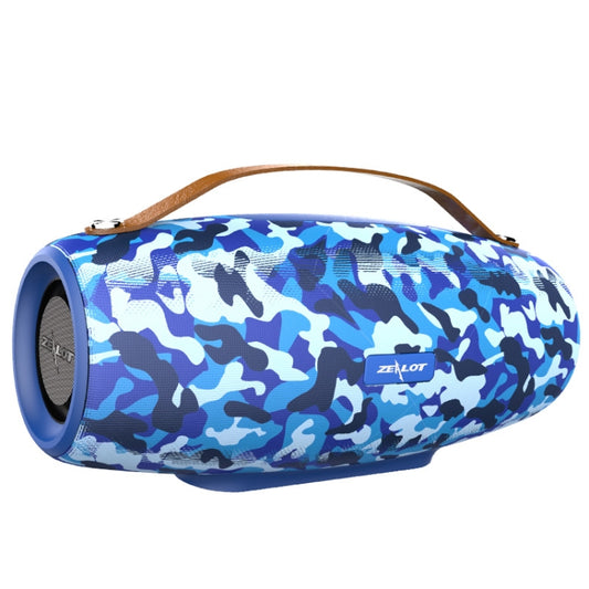 ZEALOT S27 Multifunctional Bass Wireless Bluetooth Speaker, Built-in Microphone, Support Bluetooth Call & AUX & TF Card & 1x93mm + 2x66mm Speakers(Camouflage Blue) by ZEALOT