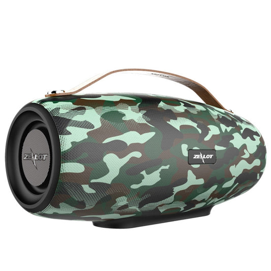 ZEALOT S27 Multifunctional Bass Wireless Bluetooth Speaker, Built-in Microphone, Support Bluetooth Call & AUX & TF Card & 1x93mm + 2x66mm Speakers(Camouflage Green) by ZEALOT