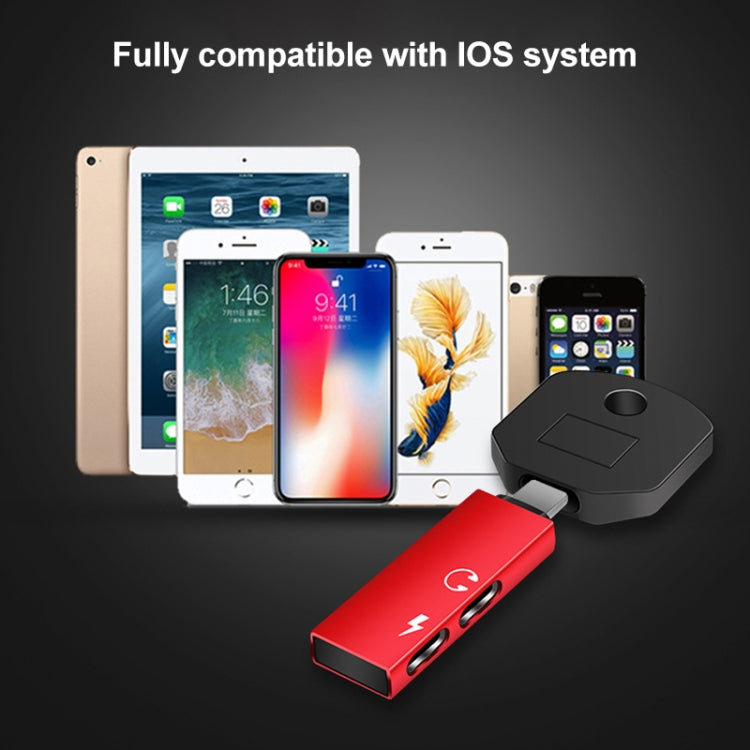 RC16 Dual 8 Pin Female to 8 Pin Male Key Shape Mini Portable Audio & Charge Adapter(Gold) by buy2fix