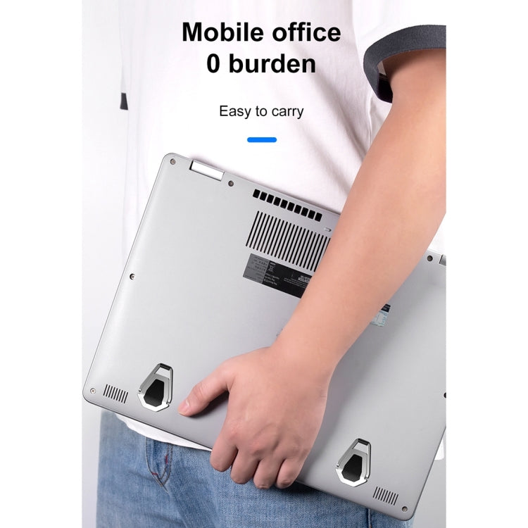 2 PCS R-JUST BJ01 Universal Stickable Shield Shape Laptop Foldable Stand(Silver) by R-JUST