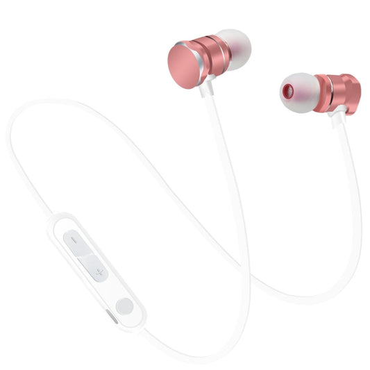 X3 Magnetic Absorption Sports Bluetooth 5.0 In-Ear Headset with HD Mic, Support Hands-free Calls, Distance: 10m(Rose Gold) by buy2fix