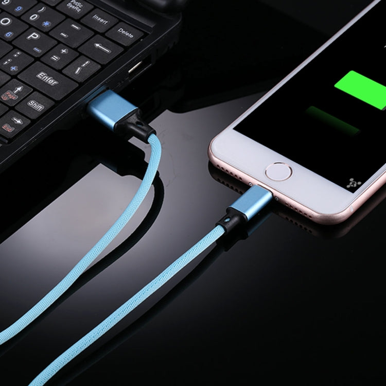 1m 2A USB to 8 Pin Nylon Weave Style Data Sync Charging Cable(Blue) by buy2fix