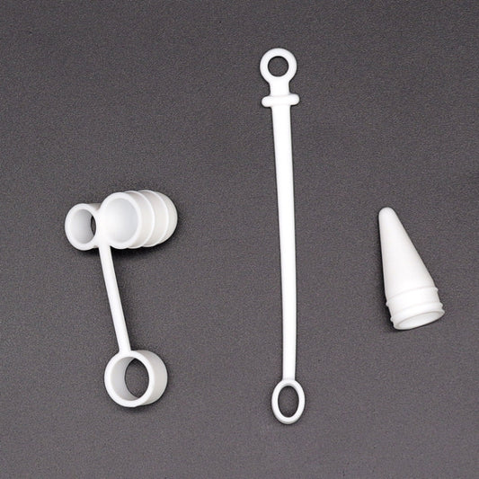 3 in 1 Silicone Protective Cover+Touch Cap Pen+Nip Pen Case For Apple Pencil(White) by buy2fix