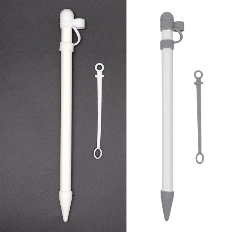 3 in 1 Silicone Protective Cover+Touch Cap Pen+Nip Pen Case For Apple Pencil(White) by buy2fix