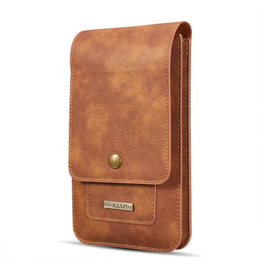 DG.MING Universal Cowskin Leather Protective Case Waist Bag with Card Slots & Hook, For iPhone, Samsung, Sony, Huawei, Meizu, Lenovo, ASUS, Oneplus, Xiaomi, Cubot, Ulefone, Letv, DOOGEE, Vkworld, and other Smartphones Below 5.2 inch(Brown) by DG.MING