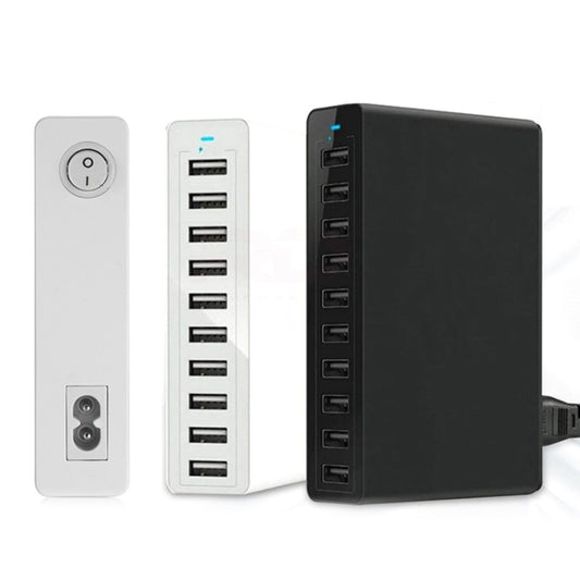 XBX09L 50W 5V 2.4A 10 USB Ports Quick Charger Travel Charger, US Plug(White) by buy2fix