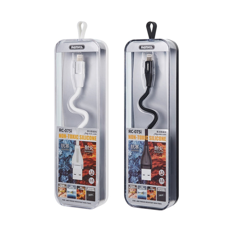 REMAX RC-075i 1m 2.1A USB to 8 Pin Jell Data Cable for iPhone, iPad(Black) by REMAX