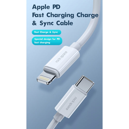 ROCK Space Z19 PD 20W 3A USB-C / Type-C to 8 Pin Fast Charging TPE Data Cable, Cable Length: 1m by ROCK
