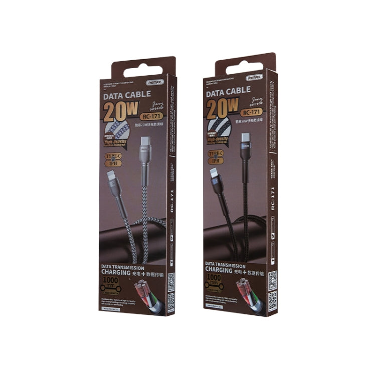 REMAX RC-171 Jany Series 1m PD20W USB to 8 Pin Aluminum Alloy Braid Fast Charging Data Cable (Silver) by REMAX