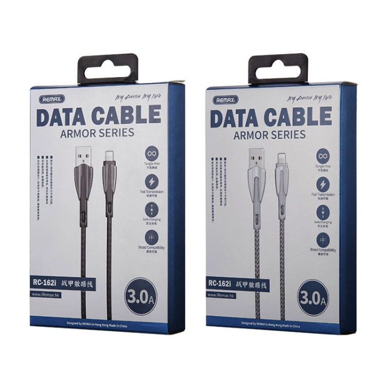 REMAX RC-162i Armor Series 3A USB to 8 Pin Charging Cable, Cable Length: 1m (Silver) by REMAX