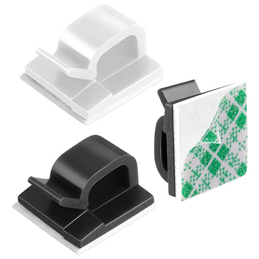 HG2392 100 PCS Desktop Data Cable Organizer Fixing Clip, Gum Type: Green and White(Black) by buy2fix