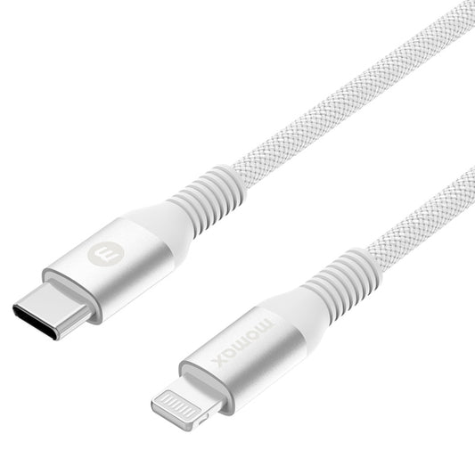 MOMAX DL51D Type-C / USB-C to 8 Pin PD Braided Fast Charging Cable, Length: 1.2m (White) by MOMAX