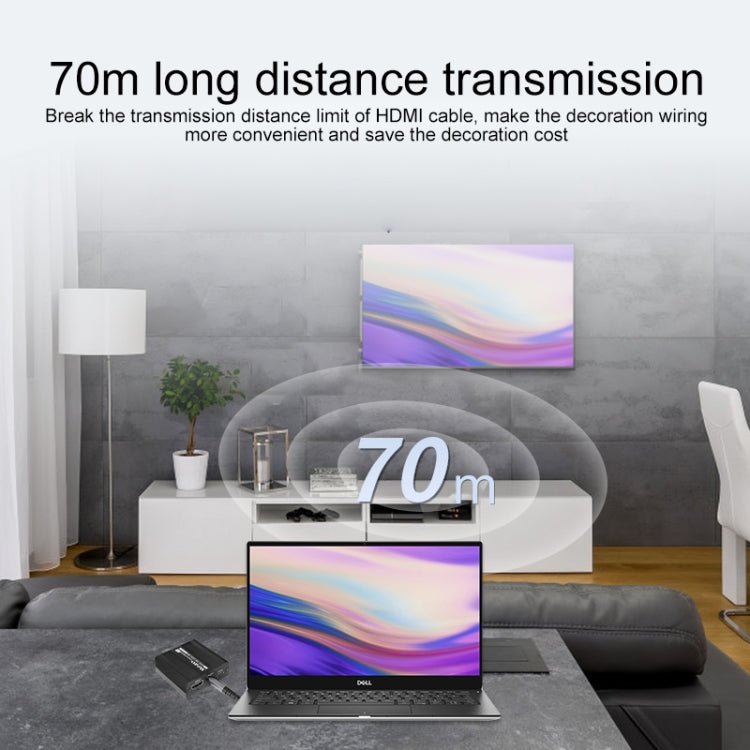 Measy ET100 HDMI Extender Transmitter + Receiver Converter Ethernet Cable, Transmission Distance: 70m by Measy