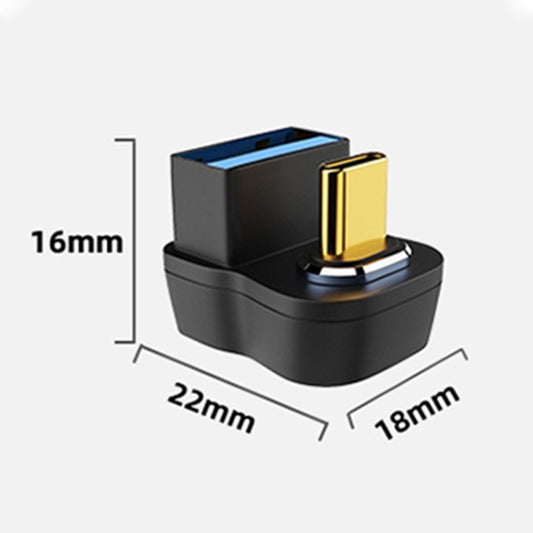 10 Gbps USB Female to USB-C/Type-C Male U-Shaped Magnetic Elbow Charging Adapter by buy2fix