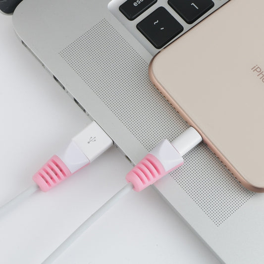 2 PCS Anti-break USB Charge Cable Winder Protective Case Protection Sleeve(Pink) by buy2fix