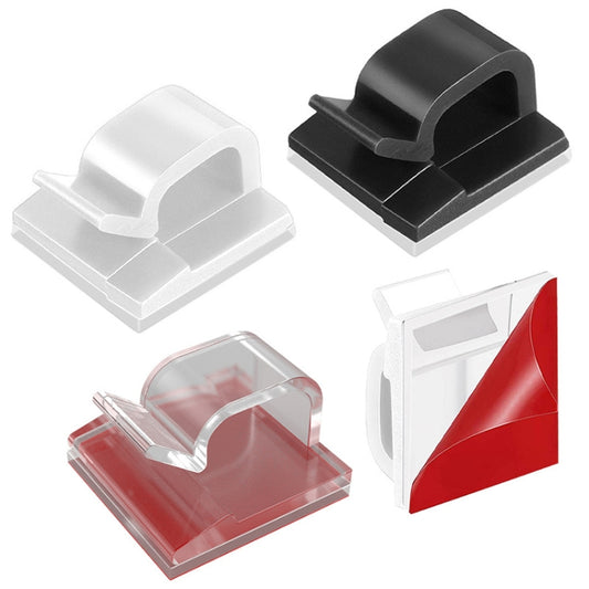 HG2392 50 PCS Desktop Data Cable Organizer Fixing Clip, Gum Type: Acrylic (White) by buy2fix