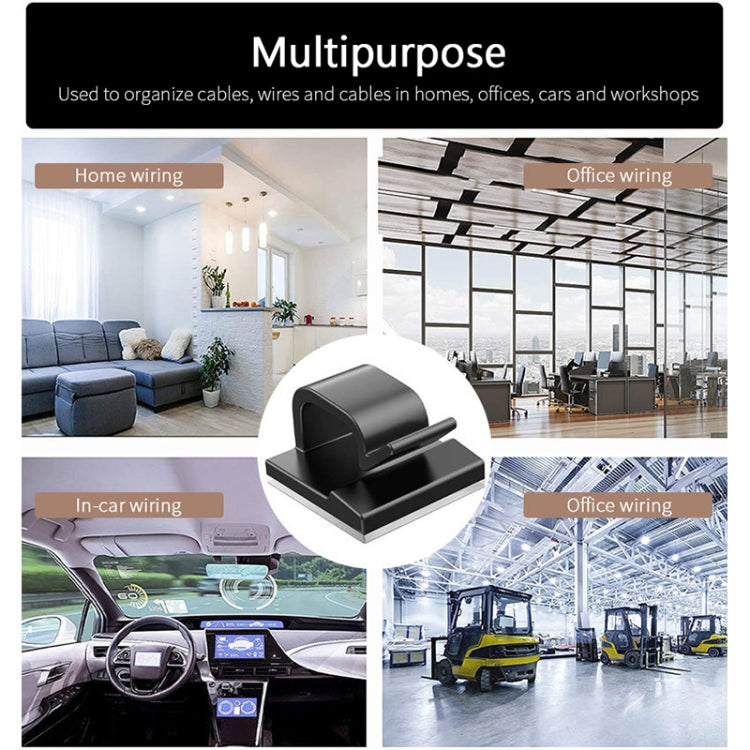 HG2392 50 PCS Desktop Data Cable Organizer Fixing Clip, Gum Type: Acrylic (White) by buy2fix