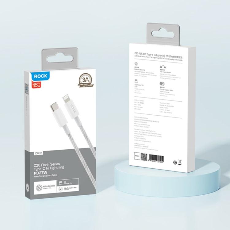 ROCK Z20 1m PD27W USB-C / Type-C to 8 Pin Fast Charging Data Cable by ROCK