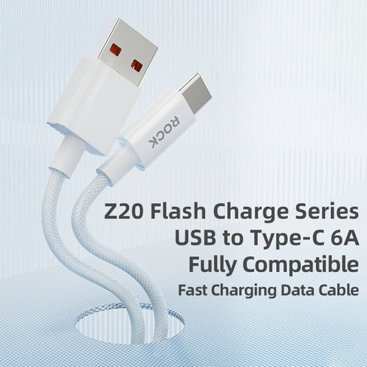 ROCK Z20 1m 6A USB to USB-C / Type-C Fast Charging Data Cable - USB-C & Type-C Cable by ROCK | Online Shopping UK | buy2fix