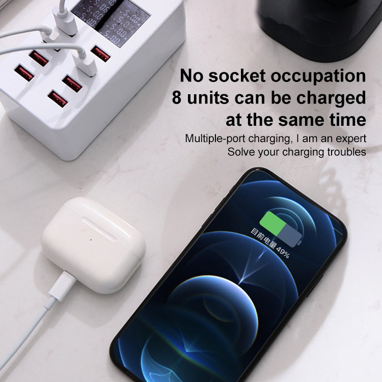 A8 50W 8 Ports USB + QC3.0 Smart Charging Station with Digital Display AC100-240V, AU Plug by buy2fix