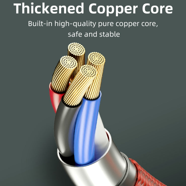 1m 3A Output 3 in 1 USB to 8 Pin + USB-C / Type-C + Micro USB 540 Degree Rotating Magnetic Data Sync Charging Cable(Red) by buy2fix