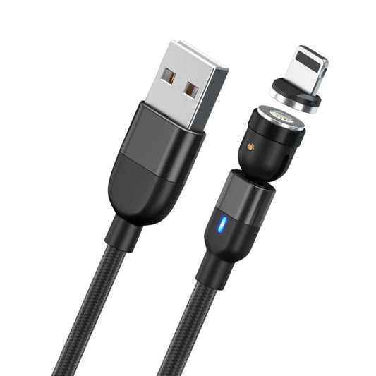 1m 3A Output USB to 8 Pin 540 Degree Rotating Magnetic Data Sync Charging Cable(Black) by buy2fix