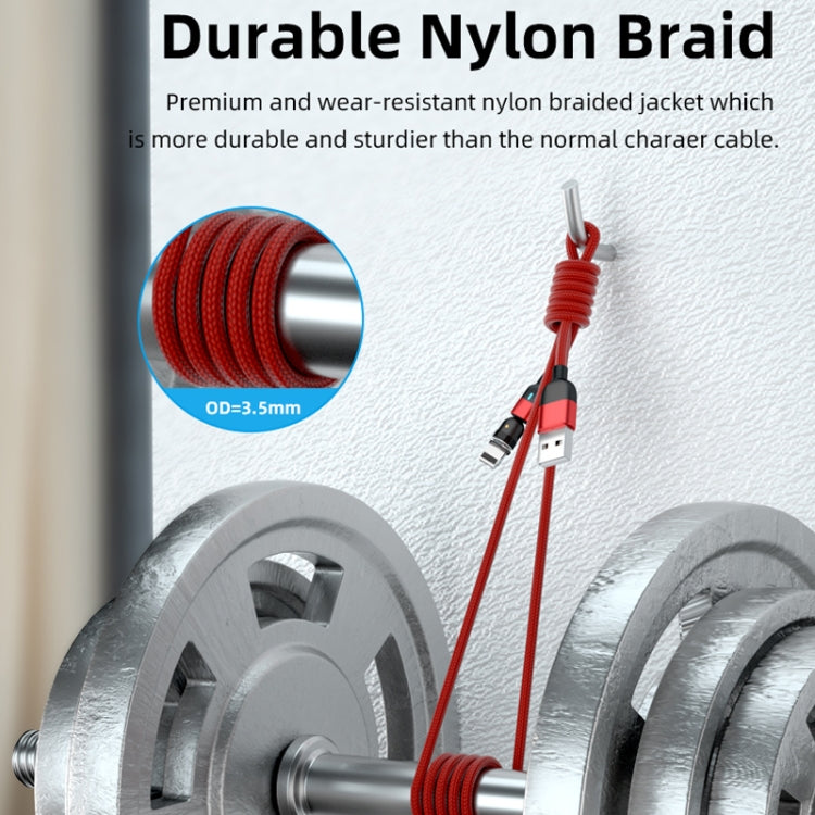2m 3A Output USB to 8 Pin 540 Degree Rotating Magnetic Data Sync Charging Cable(Red) by buy2fix