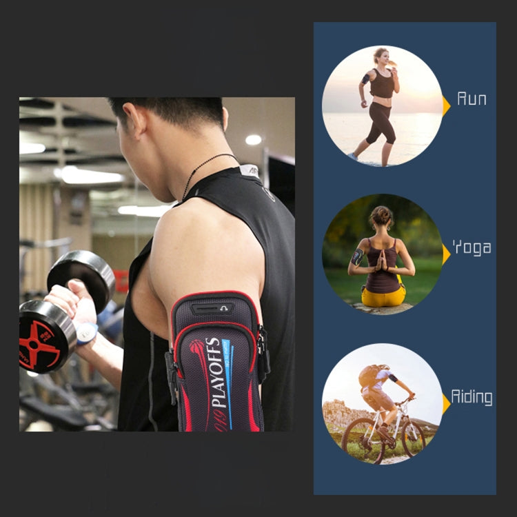Multi-functional Universal Double Layer Zipper Sport Arm Case Phone Bag with Earphone Hole for 6.6 Inch or Below Smartphones(Red) - 5.5~6.5 inch by buy2fix | Online Shopping UK | buy2fix