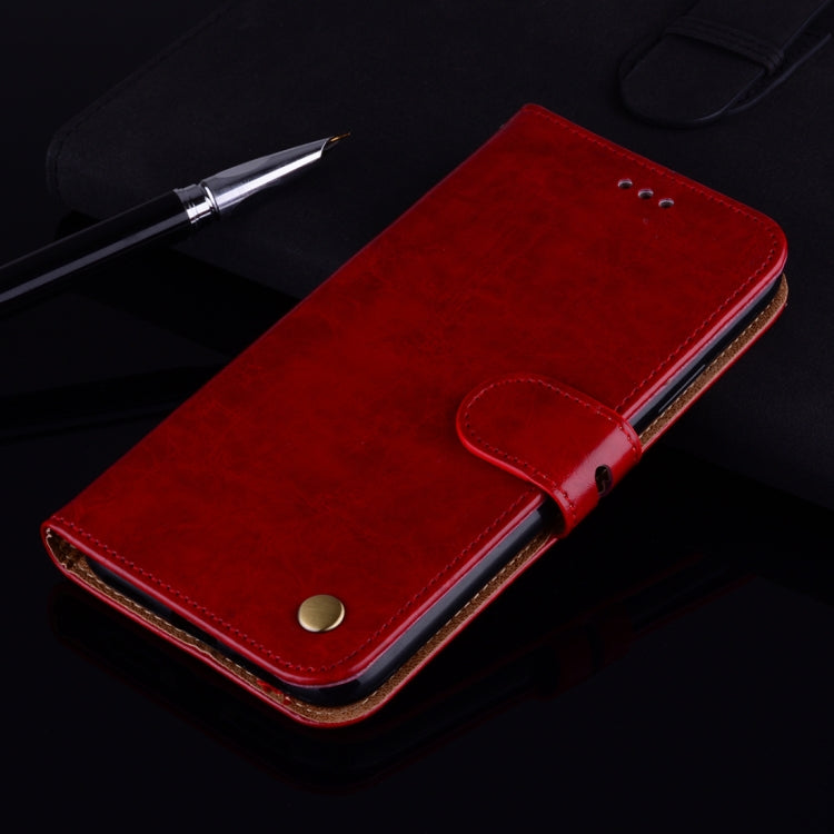For iPhone 8 Plus & 7 Plus Business Style Oil Wax Texture Horizontal Flip Leather Case with Holder & Card Slots & Wallet (Red) by buy2fix