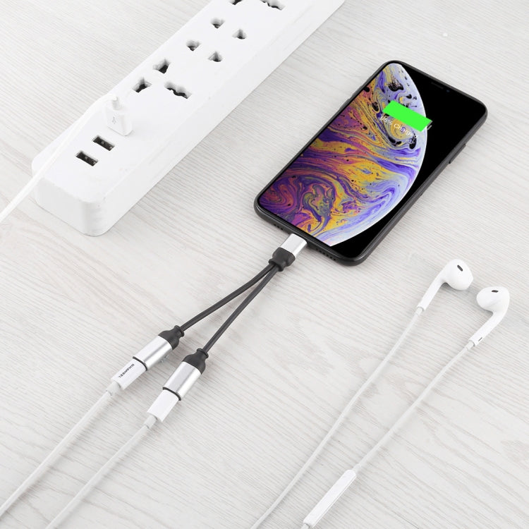 12cm 8 Pin Male to Dual 8 Pin Female Adapter Cable, For iPhone XR / iPhone XS MAX / iPhone X & XS / iPhone 8 & 8 Plus / iPhone 7 & 7 Plus / iPhone 6 & 6s & 6 Plus & 6s Plus / iPad, Support IOS 11.2(Silver) by buy2fix