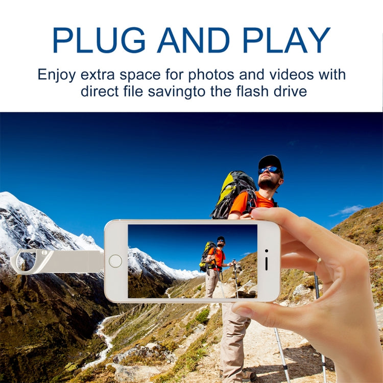 RQW-10F 2 in 1 USB 2.0 & 8 Pin 64GB Keychain Flash Drive by buy2fix