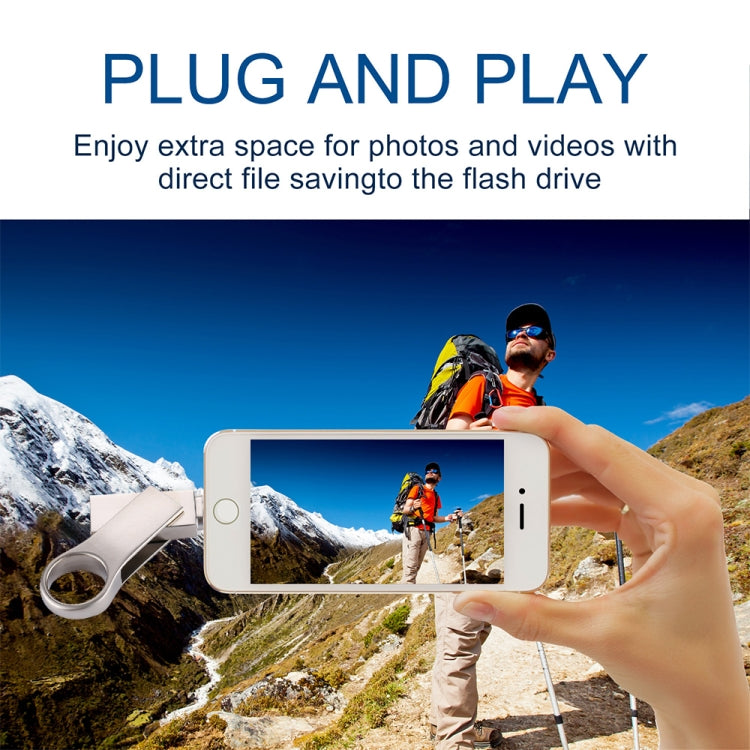 RQW-10D 2 in 1 USB 2.0 & 8 Pin 128GB Flash Drive by buy2fix