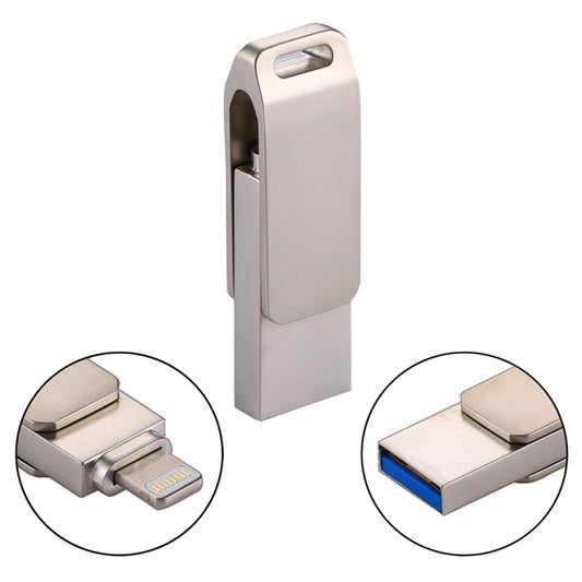 RQW-10G 2 in 1 USB 2.0 & 8 Pin 128GB Flash Drive, for iPhone & iPad & iPod & Most Android Smartphones & PC Computer by buy2fix