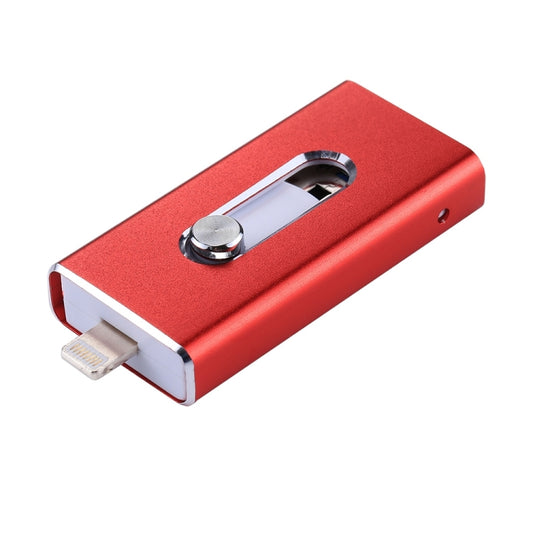 RQW-02 3 in 1 USB 2.0 & 8 Pin & Micro USB 64GB Flash Drive(Red) by buy2fix