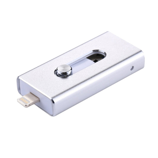 RQW-02 3 in 1 USB 2.0 & 8 Pin & Micro USB 64GB Flash Drive(Silver) by buy2fix
