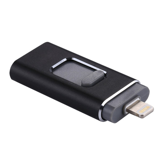 easyflash RQW-01B 3 in 1 USB 2.0 & 8 Pin & Micro USB 128GB Flash Drive(Black) by buy2fix