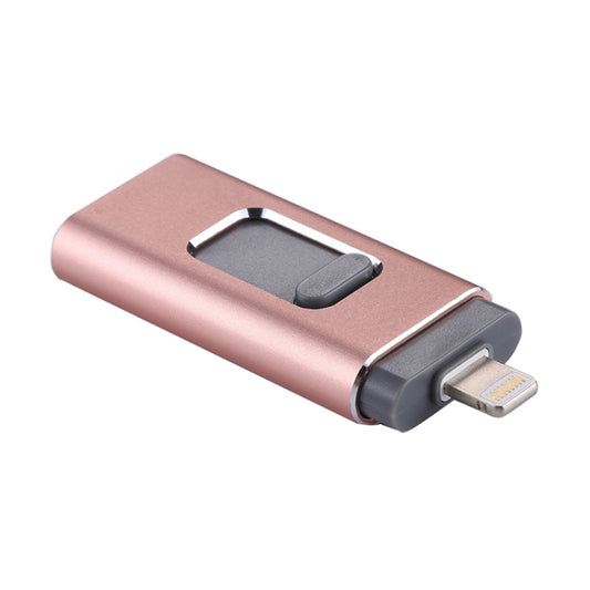 easyflash RQW-01B 3 in 1 USB 2.0 & 8 Pin & Micro USB 16GB Flash Drive(Rose Gold) by buy2fix