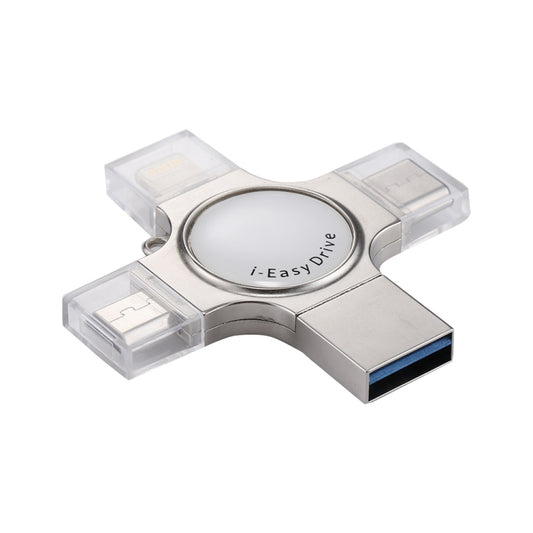 RQW-11S 4 in 1 USB 2.0 & 8 Pin & Micro USB & USB-C / Type-C 16GB Flash Drive by buy2fix