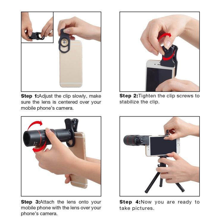 3 in 1 Universal 18X Telephoto Lens + Tripod Mount + Mobile Phone Clip by buy2fix