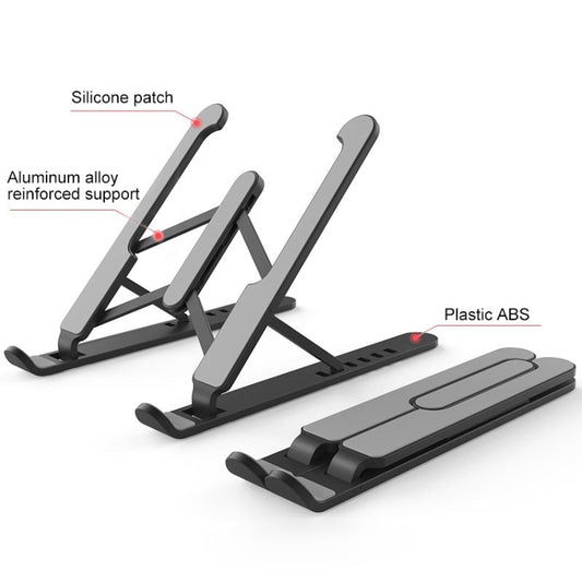 YMB1028 Portable Folding Desktop Holder Bracket for Laptop / Tablet below 15.6 inch (Black) by buy2fix